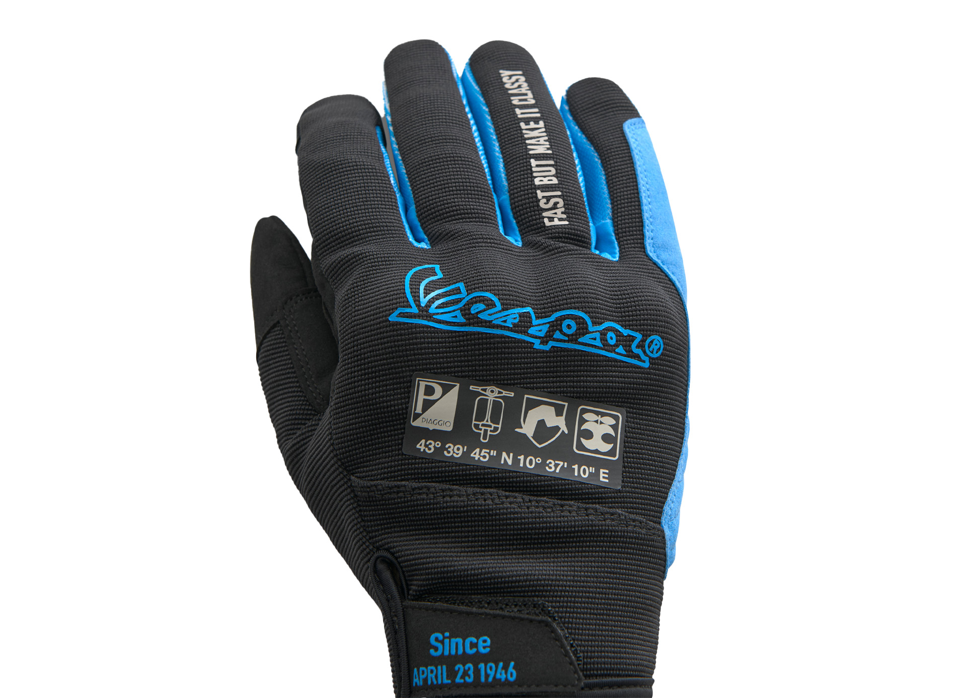 Vespa gloves black blue