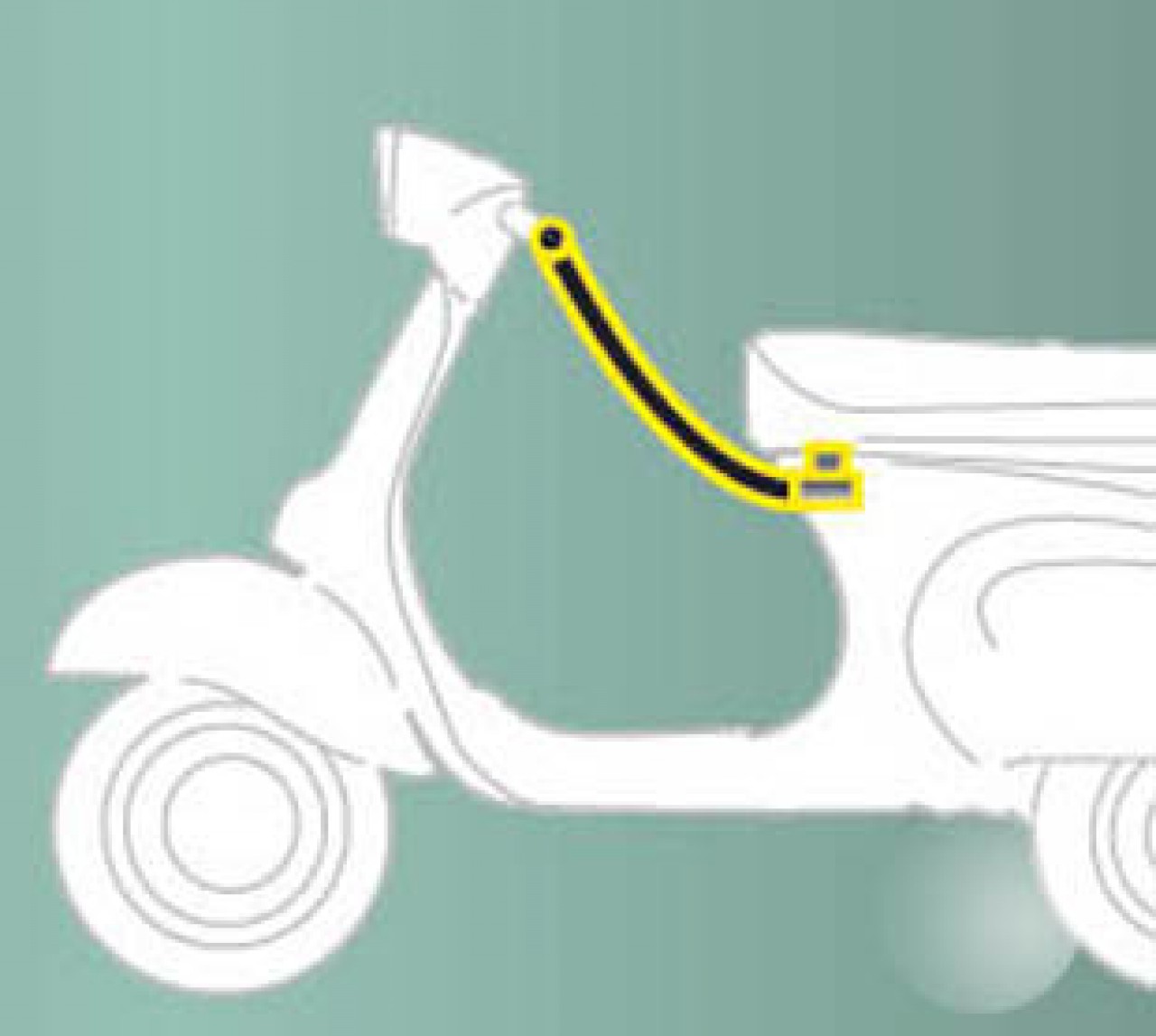 Anti-theft device (seat - handlebar) reinforced for Beverly Original Piaggio