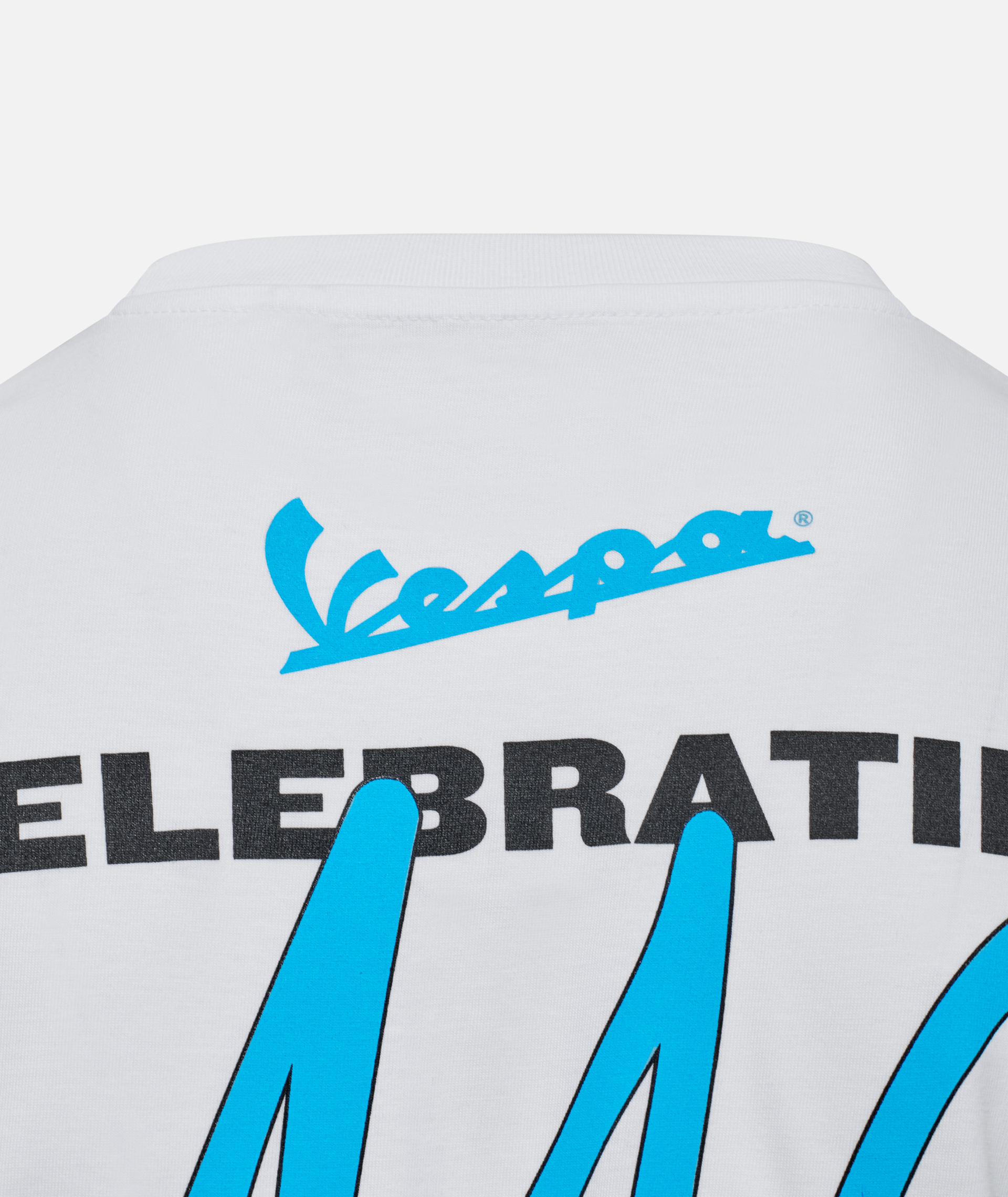 Vespa T-shirt "140 years Piaggio" white blue
