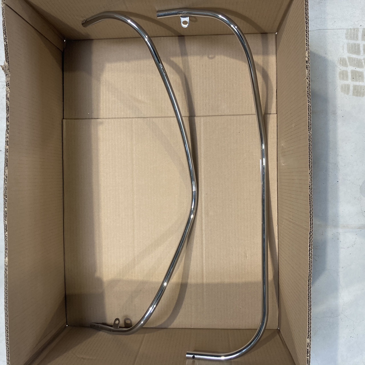 Original Vespa Leg Shield Bracket Chrome Vespa LX / LXV