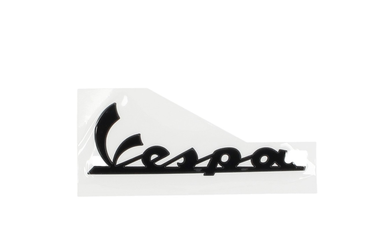 Lettering "Vespa" leg shield front - black/anthracite glossy