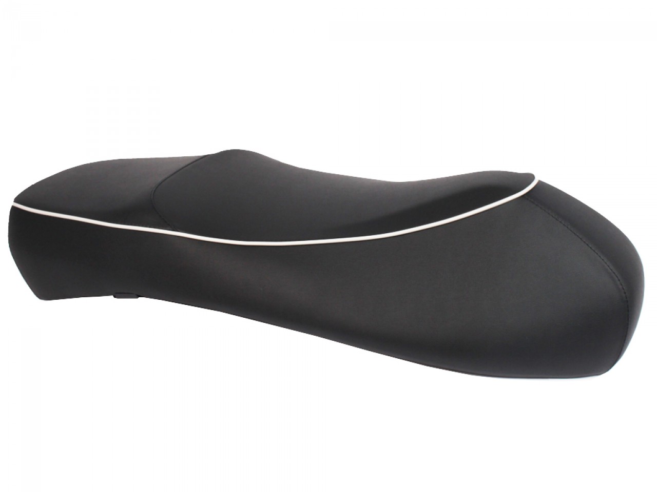 "Double seat" Black with white piping for Vespa GTS