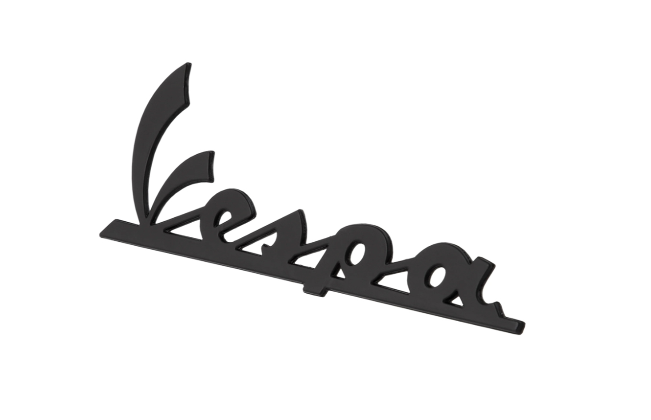 Lettering "Vespa" leg shield front - black/anthracite glossy