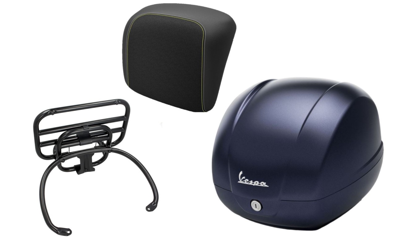 Topcase kit 36L deep blue matt opaco (288/A), luggage rack black for Vespa GTS 125/300/310