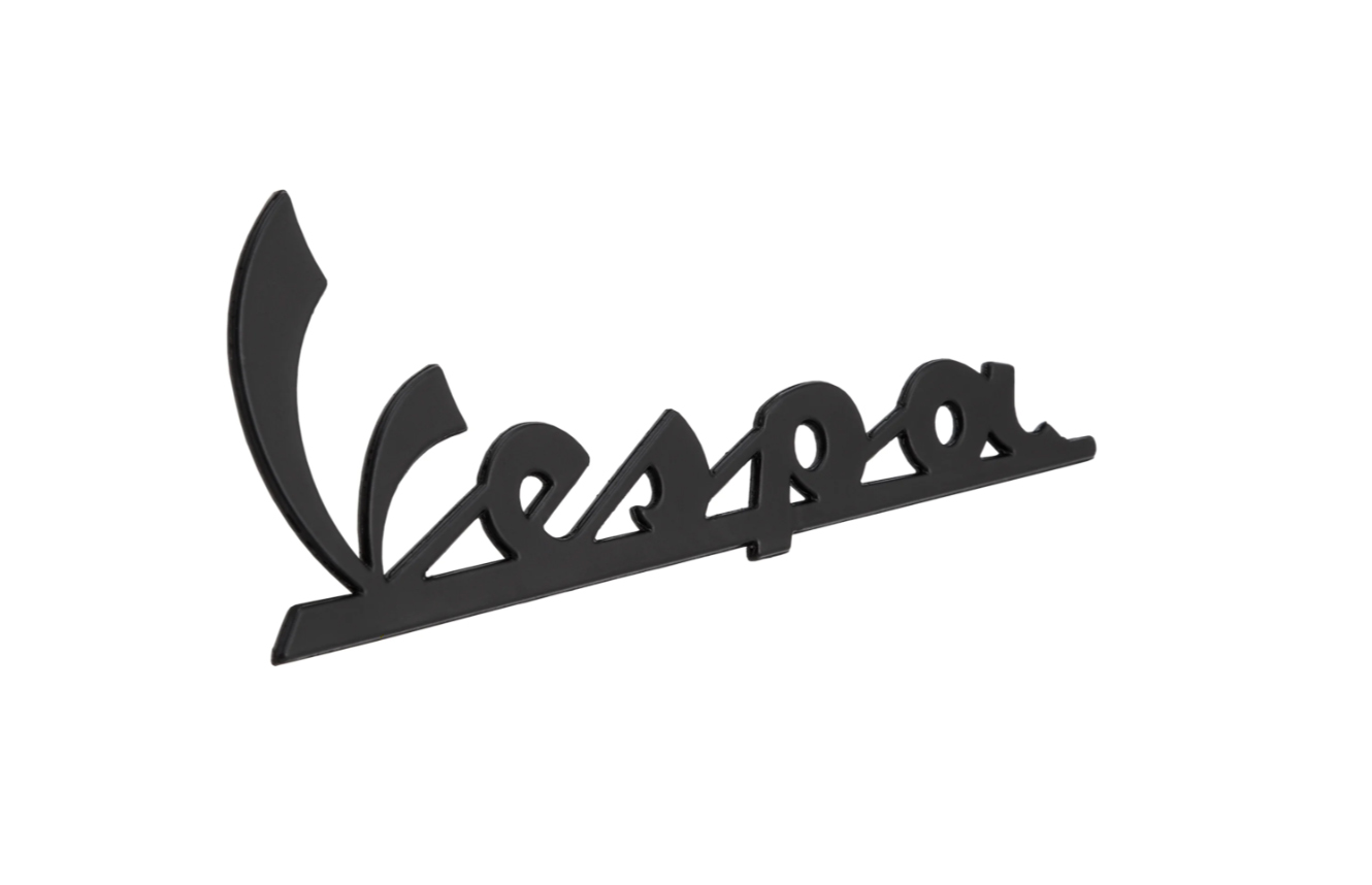Lettering "Vespa" leg shield front - black/anthracite glossy