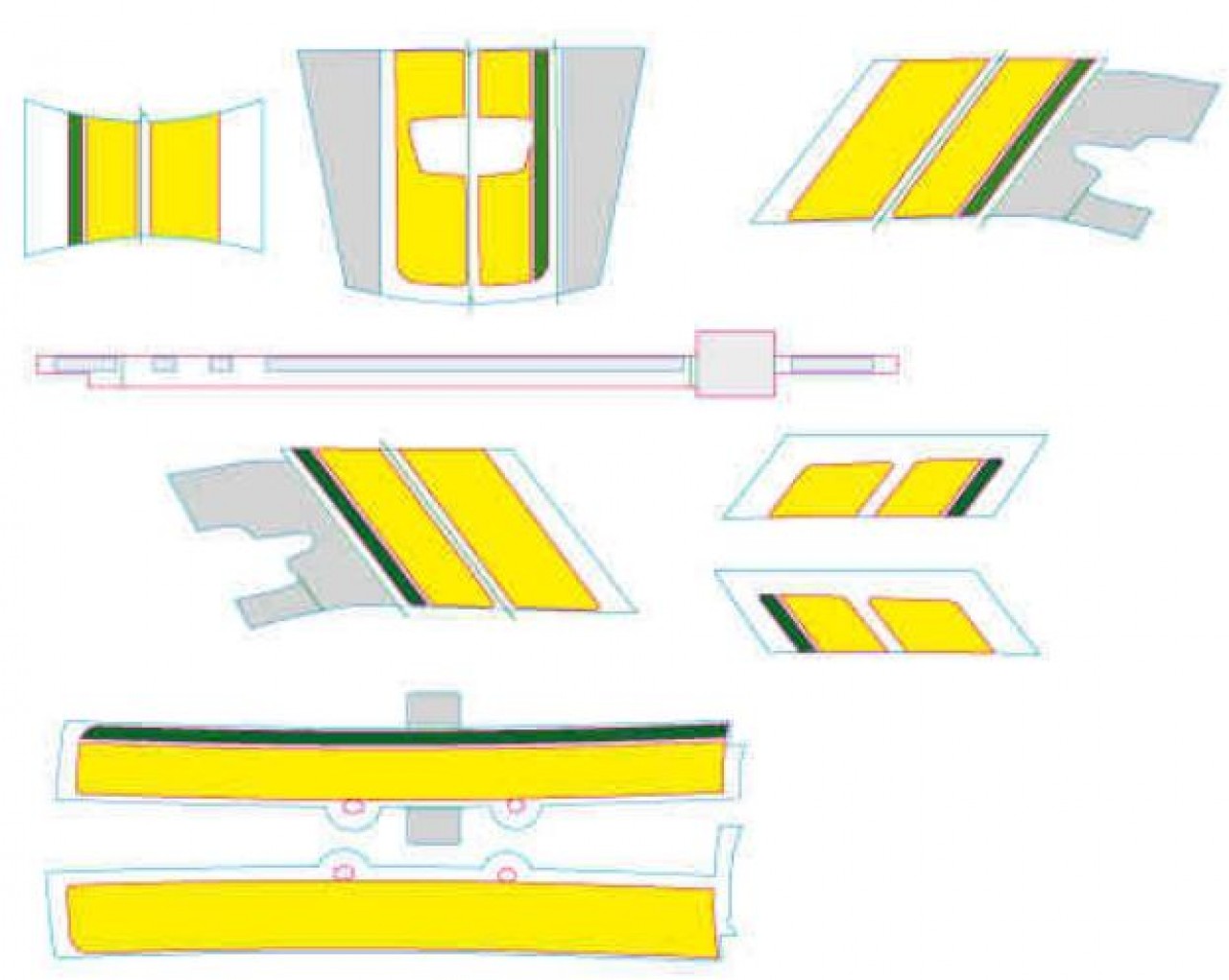Decor set, Vespa GTS Racing Sixties - Yellow