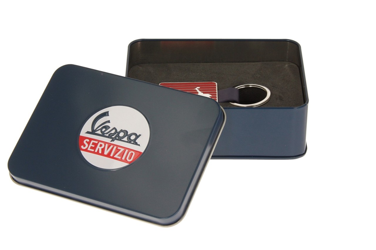 Vespa keychain, Vespa Servizio red
