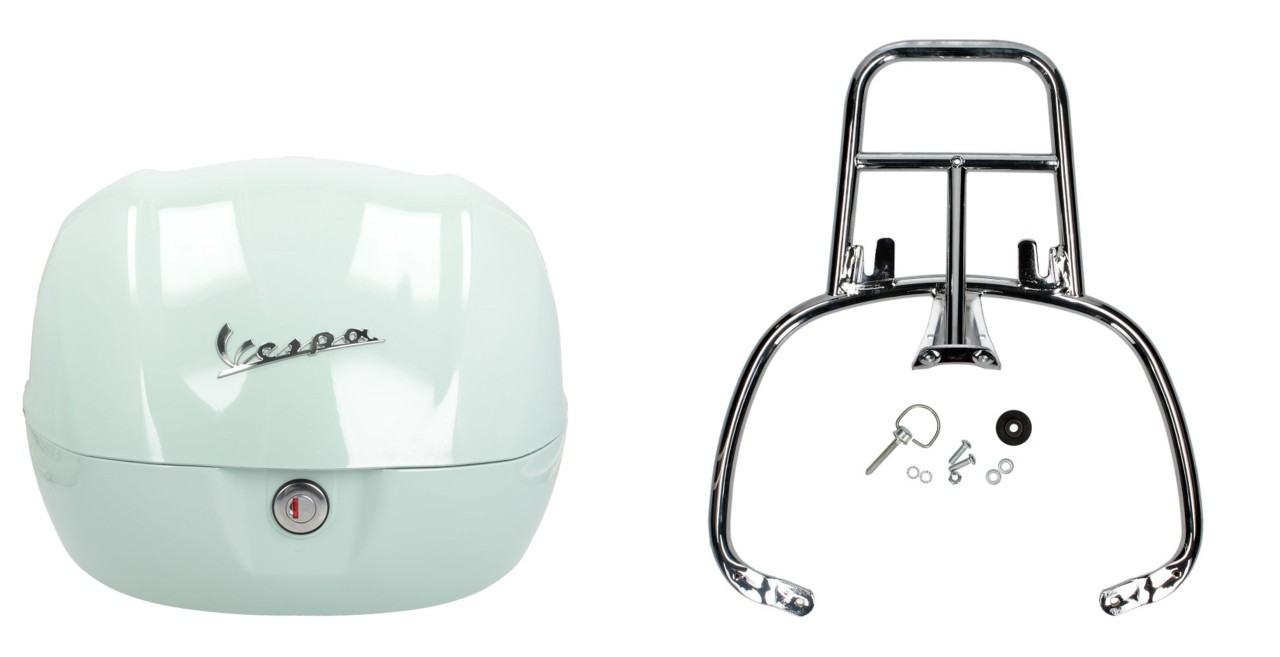 Topcase Kit 32L latte menta (350/A), luggage rack chrome for Primavera