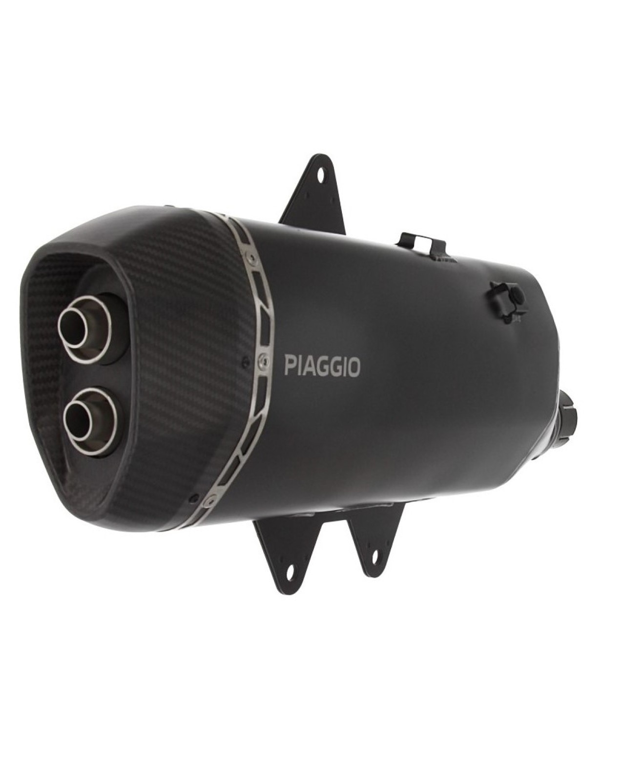 Slip-on silencer stainless steel black for Piaggio MP3 HPE 530