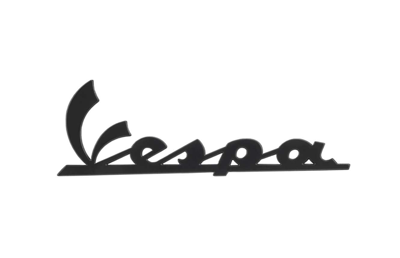 Lettering "Vespa" leg shield front - black/anthracite glossy