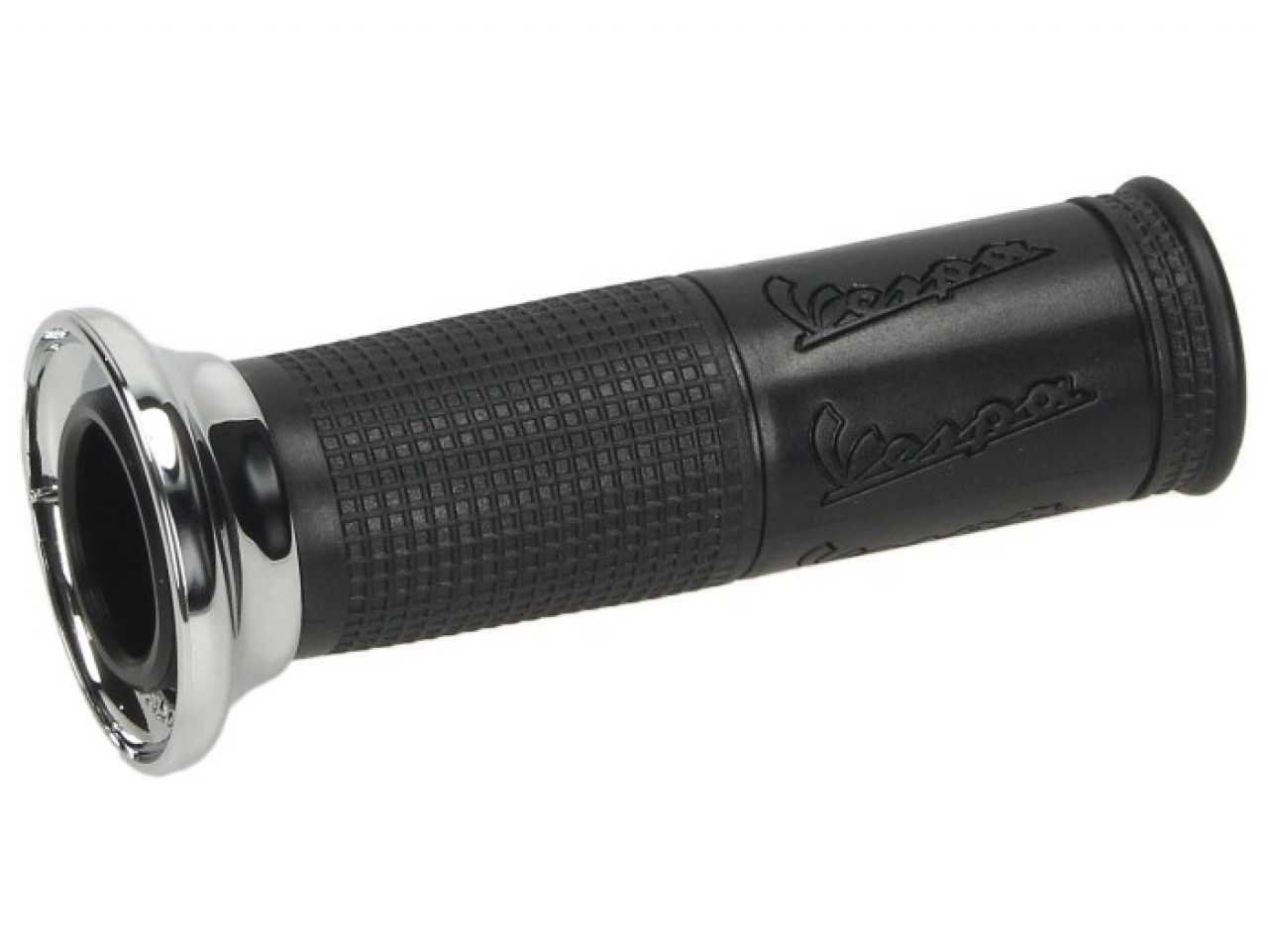 Original handle black "Logo/chrome" for Vespa ET/​LX/​LXV/​S/​Primavera/​Sprint 50-150ccm