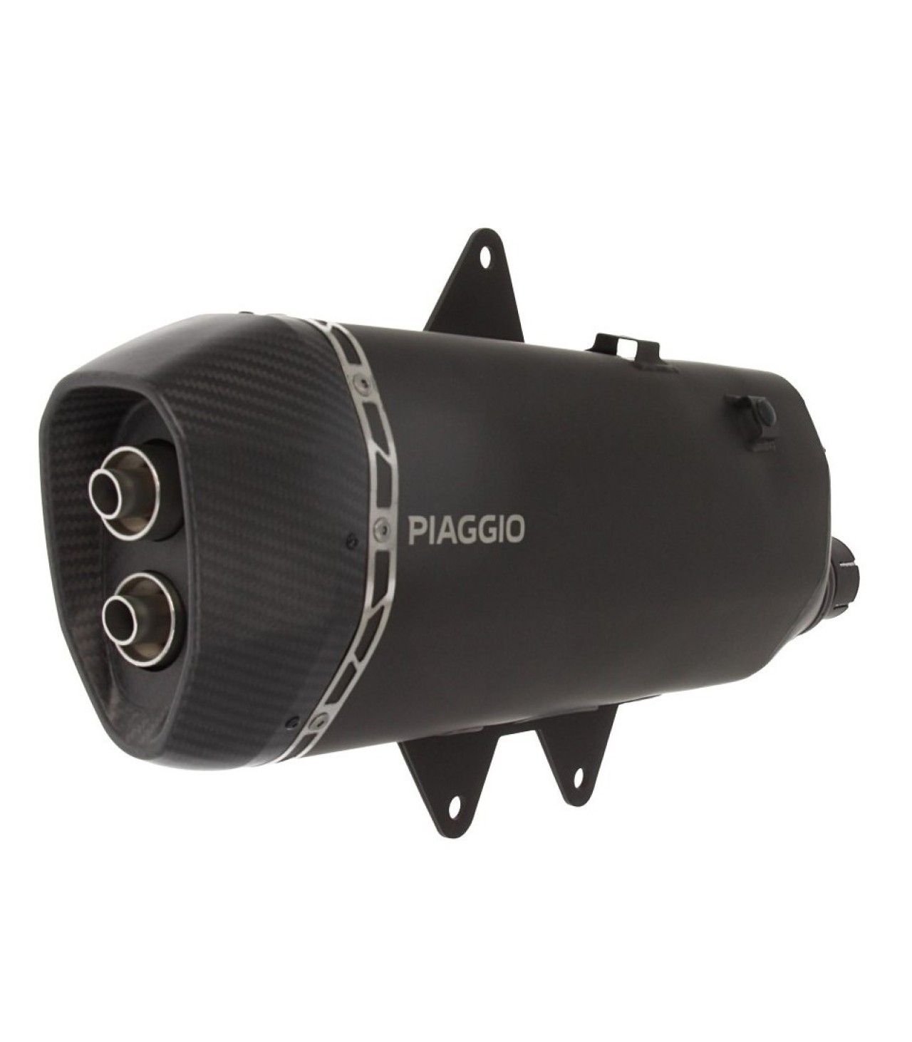 Slip-on silencer stainless steel black for Piaggio MP3 HPE 400