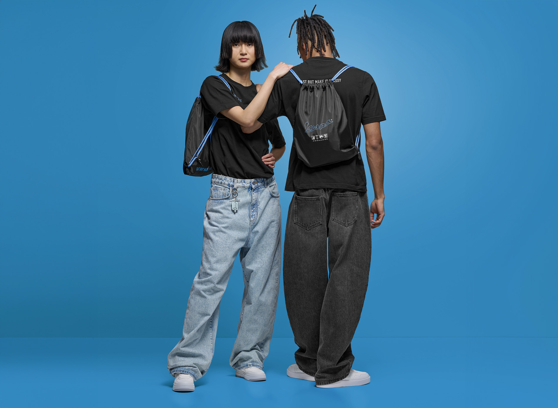 Vespa gym bag/backpack black blue DEC collection