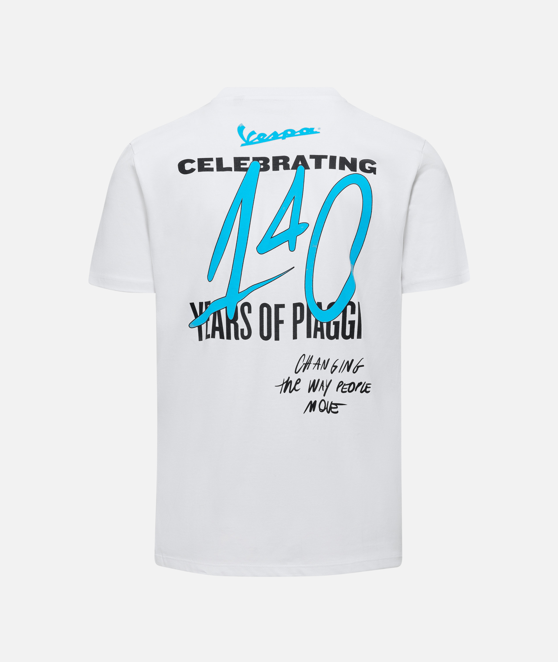 Vespa T-shirt "140 years Piaggio" white blue
