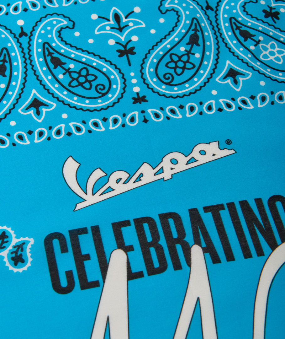 Vespa bandana "140 years Piaggio" blue white