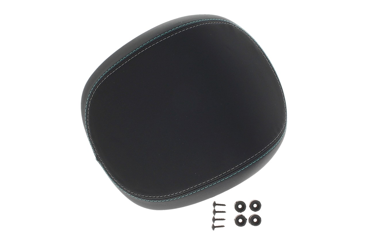 Original topcase backrest for Vespa Primavera - black with green stitching