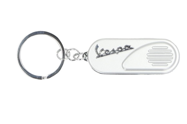Vespa keychain, classic side hood silver