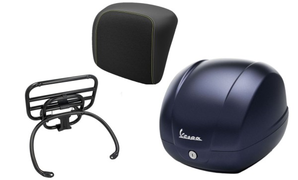 Topcase kit 36L deep blue matt opaco (288/A), luggage rack black for Vespa GTS 125/300/310