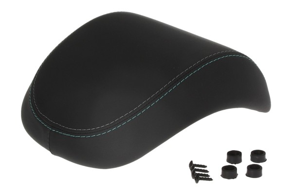 Original topcase backrest for Vespa Primavera - black with green stitching