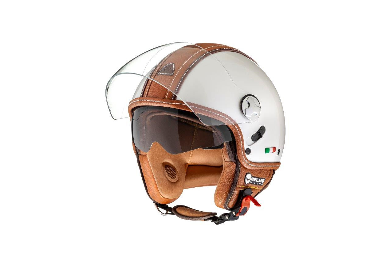 Helmo Milano Demi Jet, PelleDura Premium, withe, brown