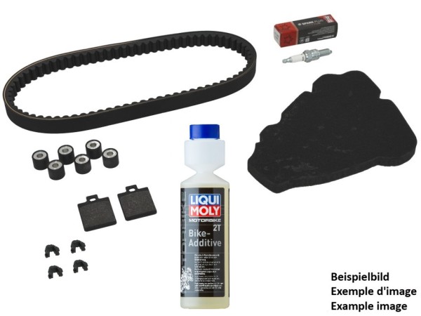 Inspection kit Premium (OEM) with brake pads + additive Vespa LX 50 2T 2005