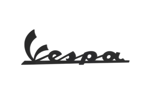 Lettering "Vespa" leg shield front - black/anthracite glossy