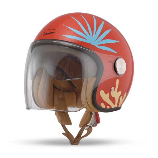 Vespa Assouline 80th Anniversary Jet Helmet, Glossy Red