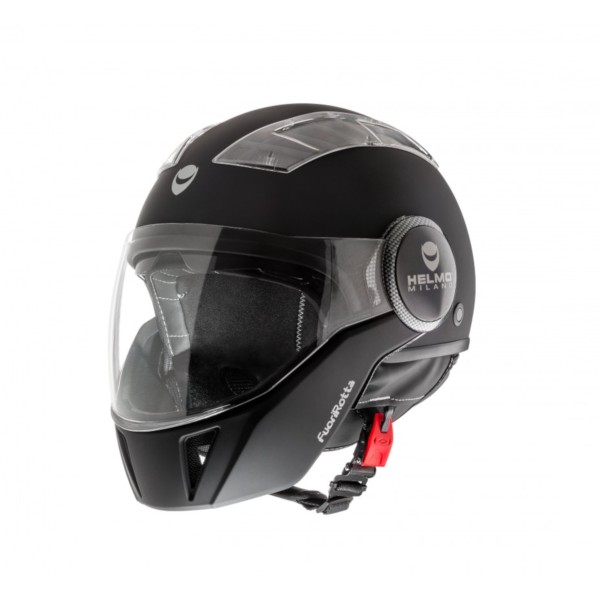 Helmo Milano Full Jet Helmet, FuoriRotta, black, matt