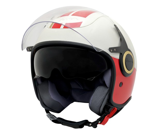 Vespa jet helmet VJ Racing 60s white / red - Sixties