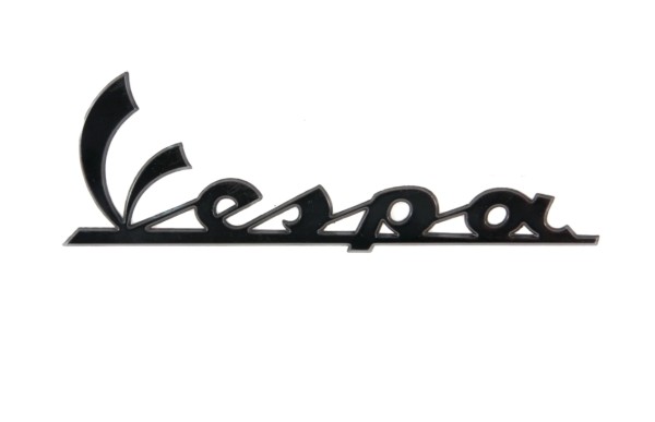 Lettering "Vespa" leg shield front - black/anthracite glossy